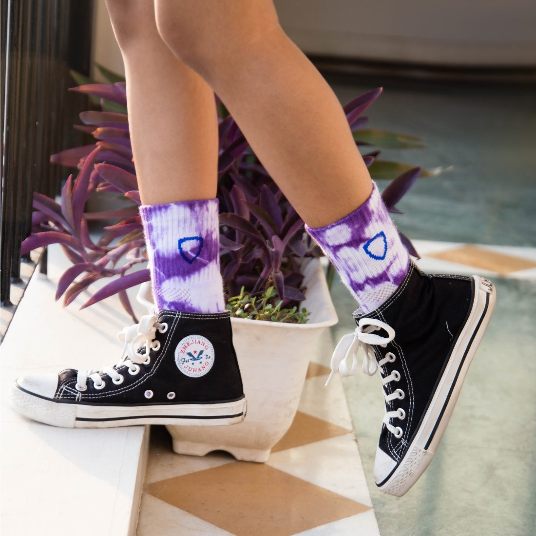 Helios Styocks Tie & Dye Ankle Length Cushion Socks