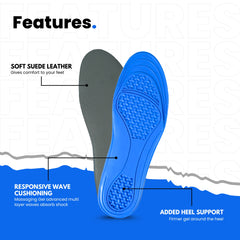 Helios Soft Gel Foot Insoles For Men (TRIM TO FIT SIZE 6-10)