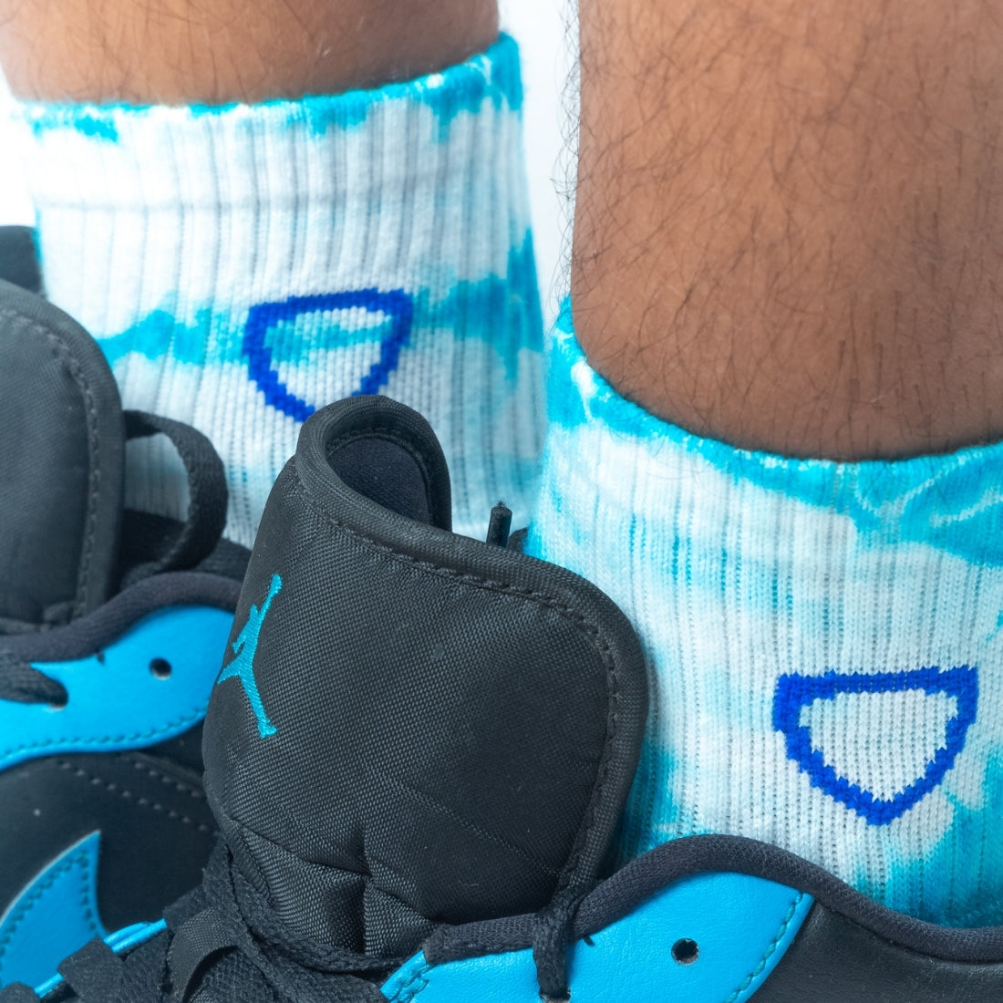 Helios Styocks Tie & Dye Ankle Length Cushion Socks - Sky Blue