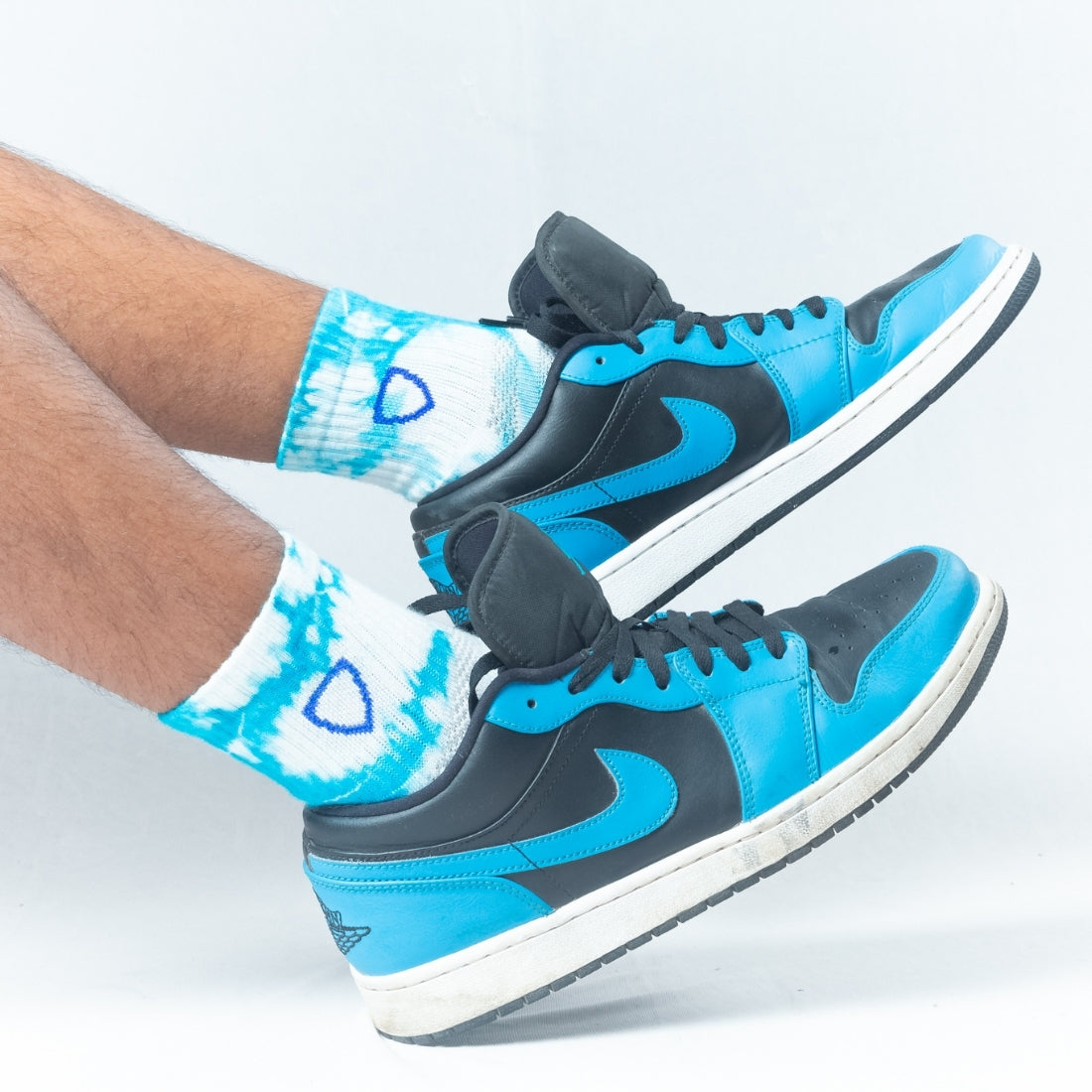 Helios Styocks Tie & Dye Ankle Length Cushion Socks - Sky Blue