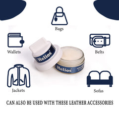 Helios Coloured Shoe Cream - 48 GM With Applicator With Shoe Shine Buffing Cloth