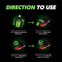 Helios 100 ml Sneaker Wall Waterproof Spray + 150 ml Sports & Sneaker Shoe Care Kit with Wooden Brush | Shoe Protection & Cleaning Combo