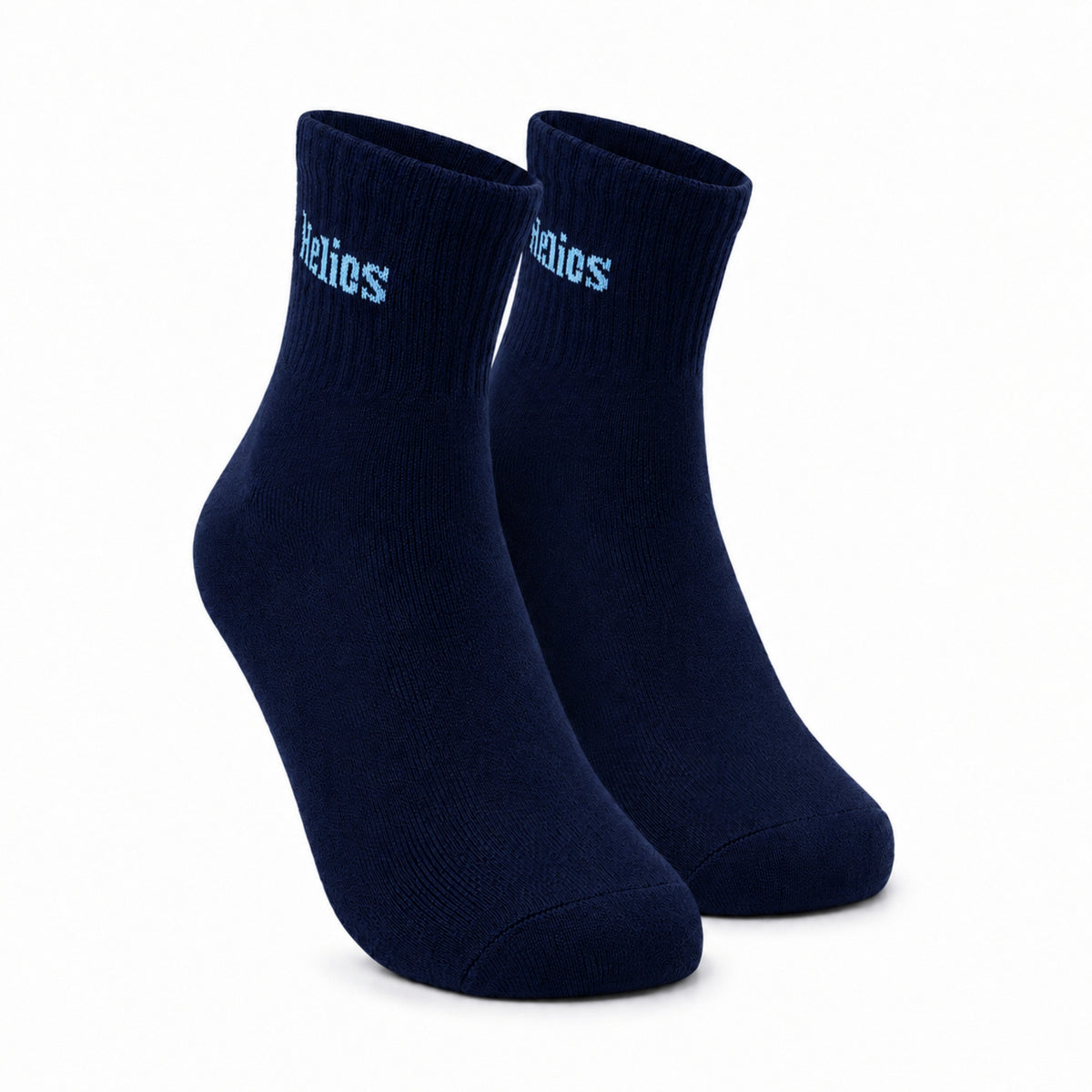 Helios Cotton Crew Socks Pack of 3 Pairs for Men & Women | Soft Breathable Daily Wear Socks | Black Grey Navy Blue