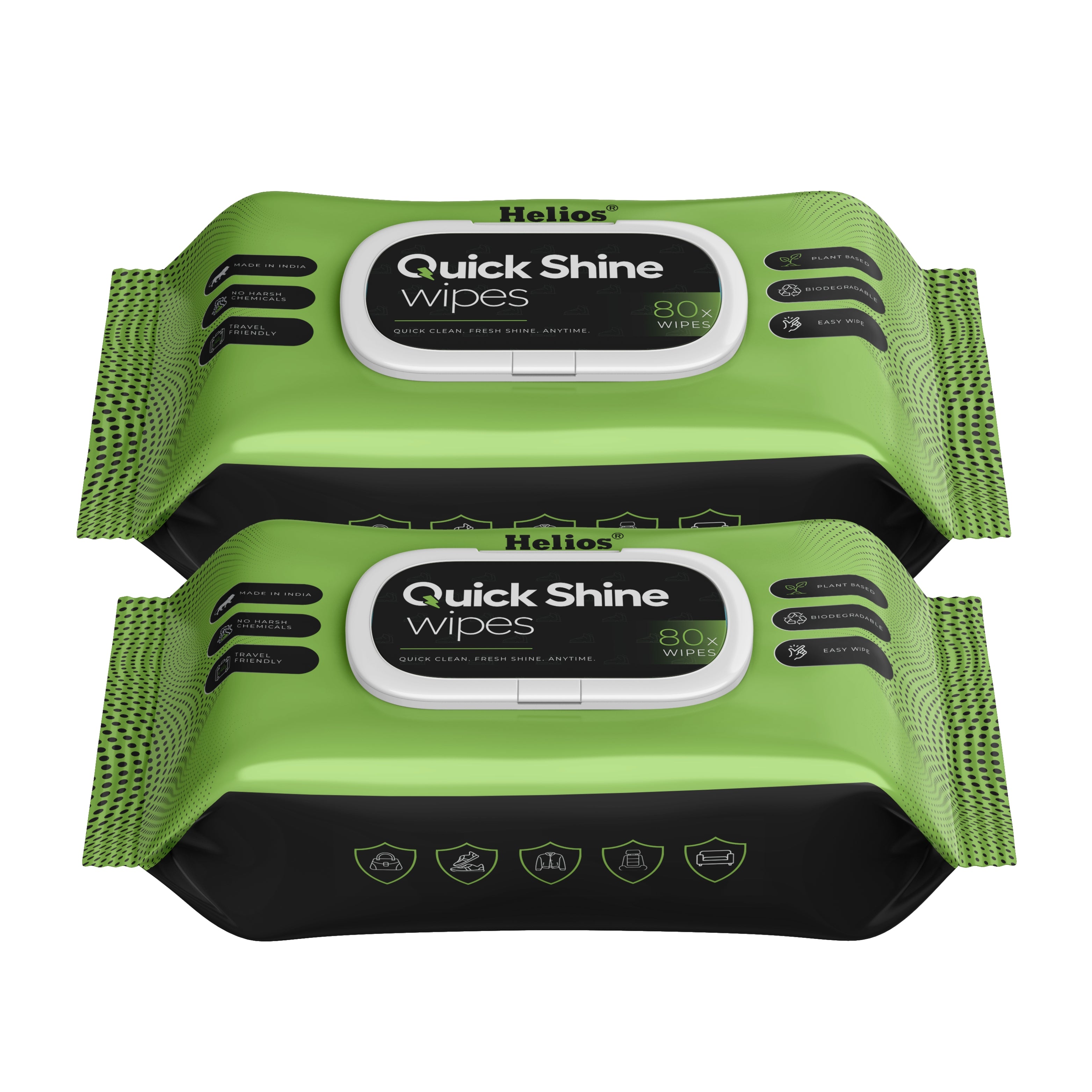 Helios Quick Shine Shoe Wipes Pack of 80