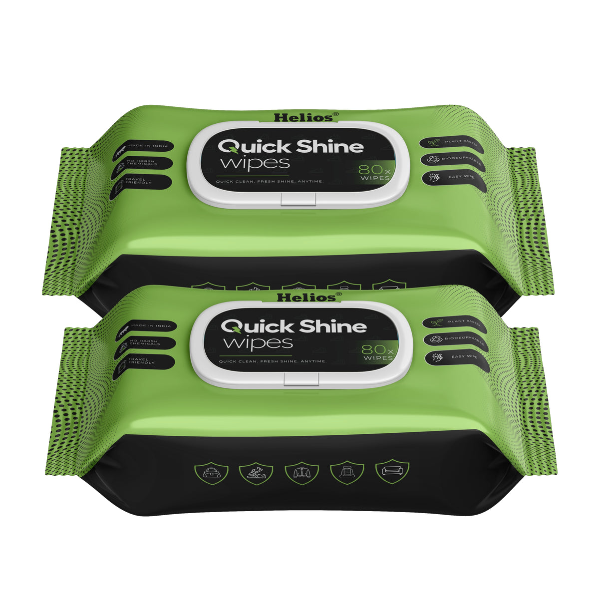 Helios Quick Shine Shoe Wipes Pack of 80