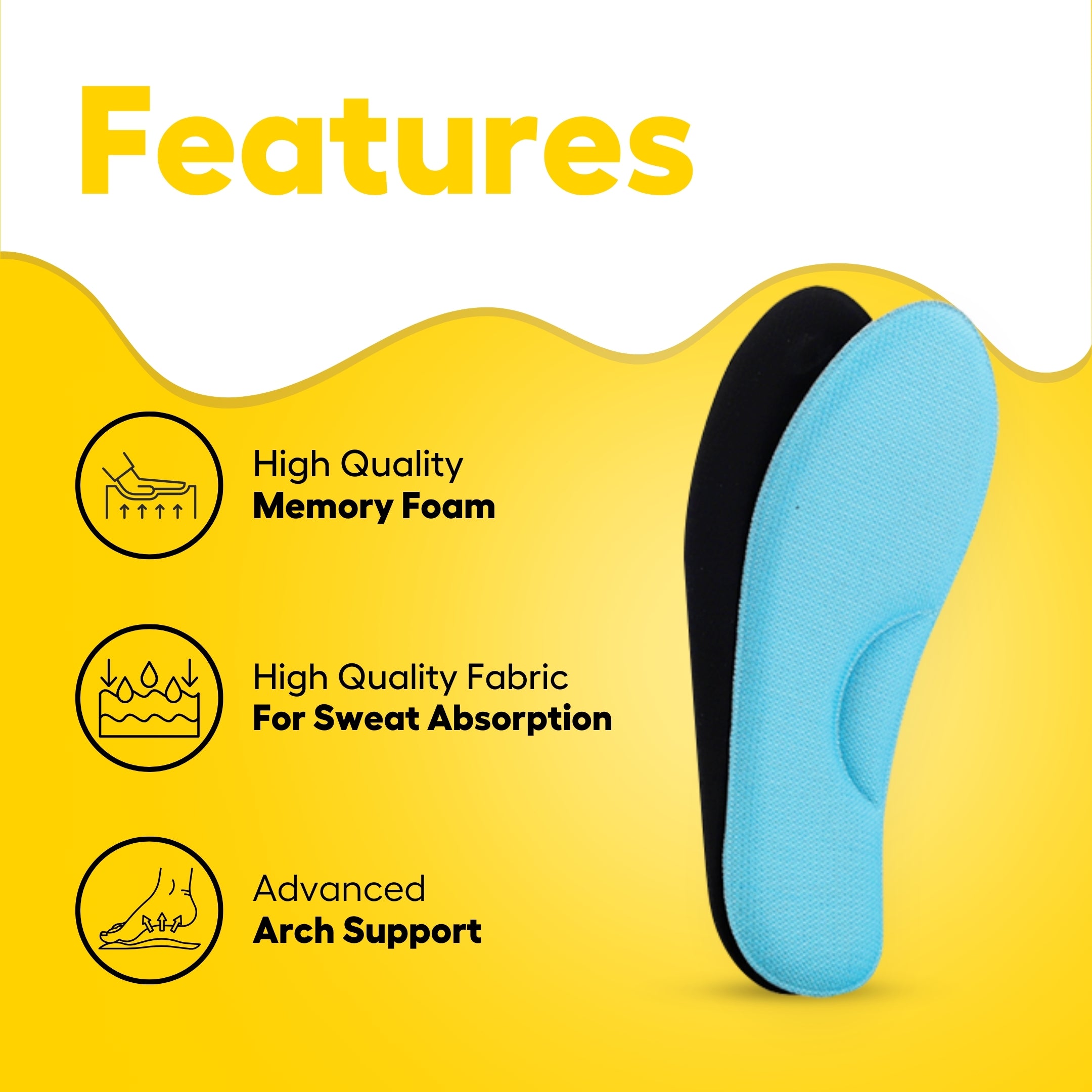 Helios Memory Foam Insole FOR MEN (TRIM TO FIT SIZE 6-10)