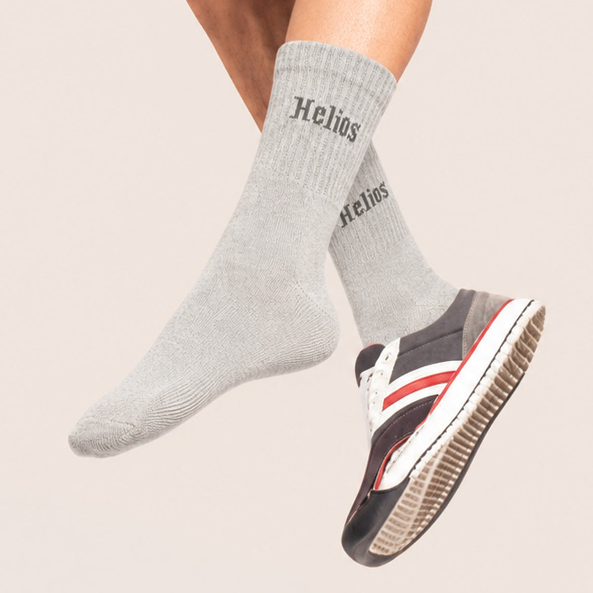 Helios Cotton Crew Socks Pack of 3 Pairs for Men & Women | Soft Breathable Daily Wear Socks | Black Grey Navy Blue