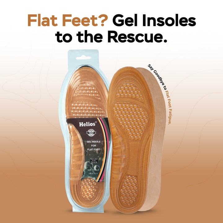Helios Gel Insole for Flat Foot  FOR MEN (Trim to Fit SIZE 6-10)
