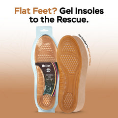 Helios Gel Insole for Flat Foot  FOR MEN (Trim to Fit SIZE 6-10)
