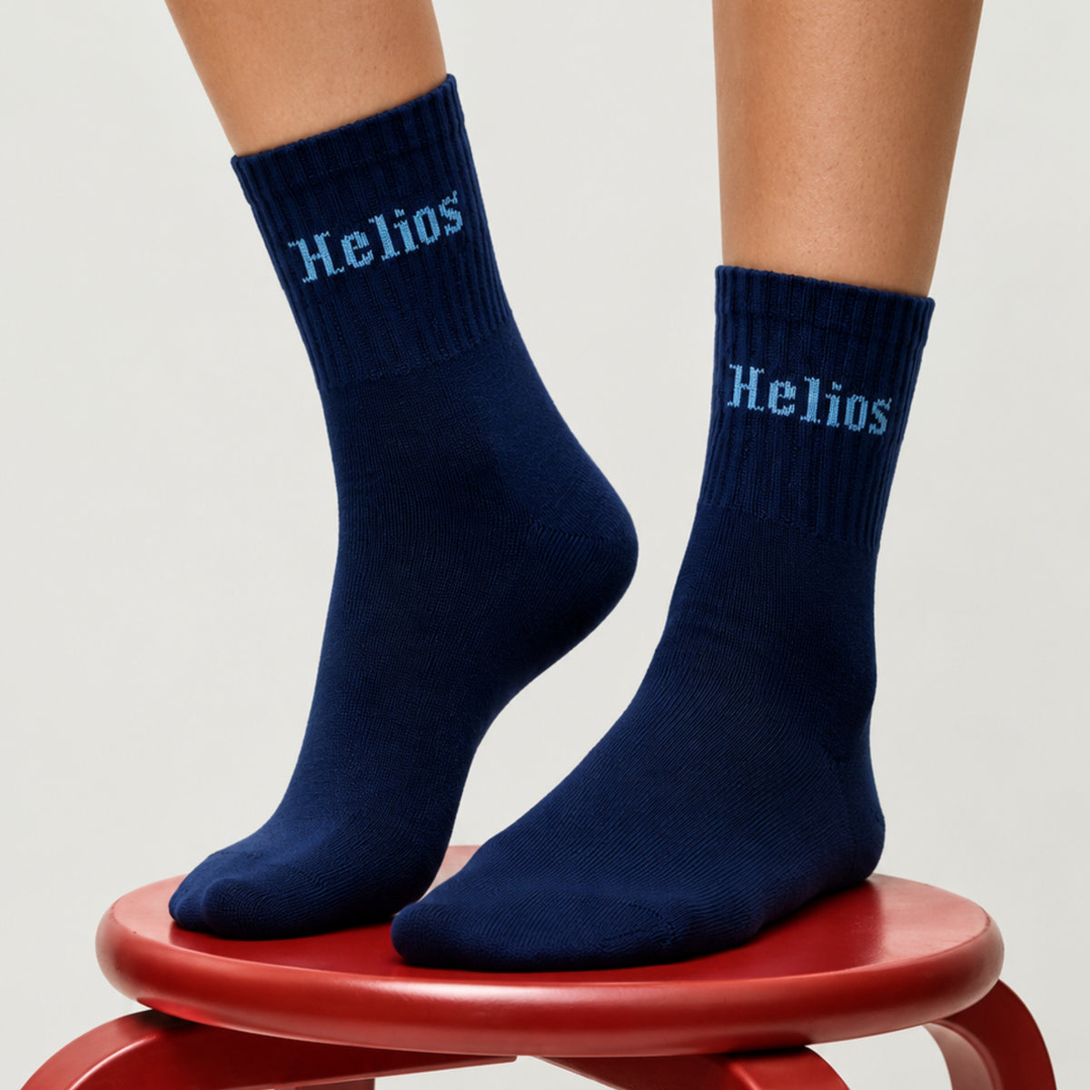 Helios Cotton Crew Socks Pack of 3 Pairs for Men & Women | Soft Breathable Daily Wear Socks | Black Grey Navy Blue