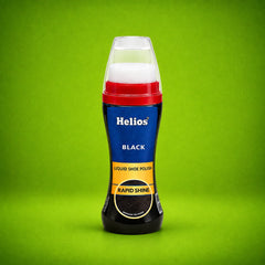 Helios Liquid Shoe Polish – Instant Shine & Color Restore for Leather Shoes | Black & Brown | Easy Sponge Applicator