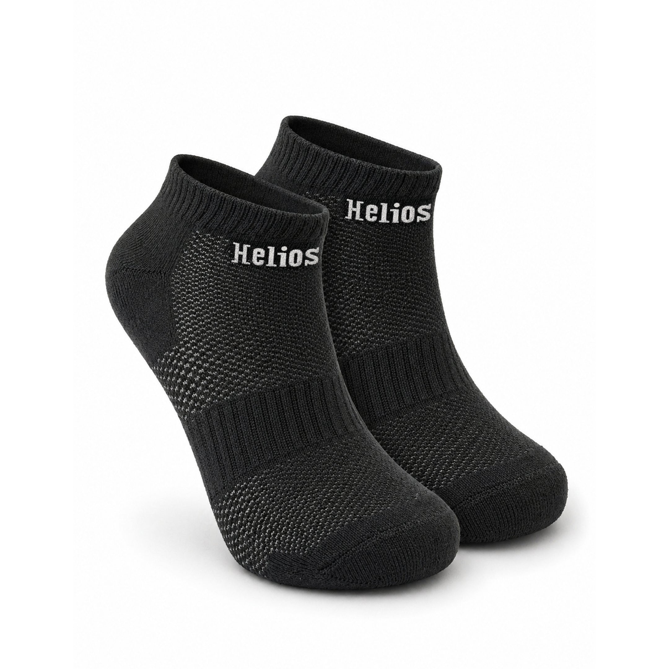 Helios Bamboo Ankle Socks for Men & Women | Breathable Anti-Odour Cushioned Sports Socks | Black, Navy & White
