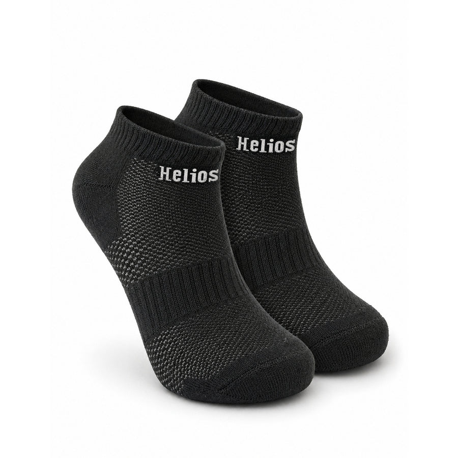 Helios Bamboo Ankle Socks for Men & Women | Breathable Anti-Odour Cushioned Sports Socks | Black, Navy & White