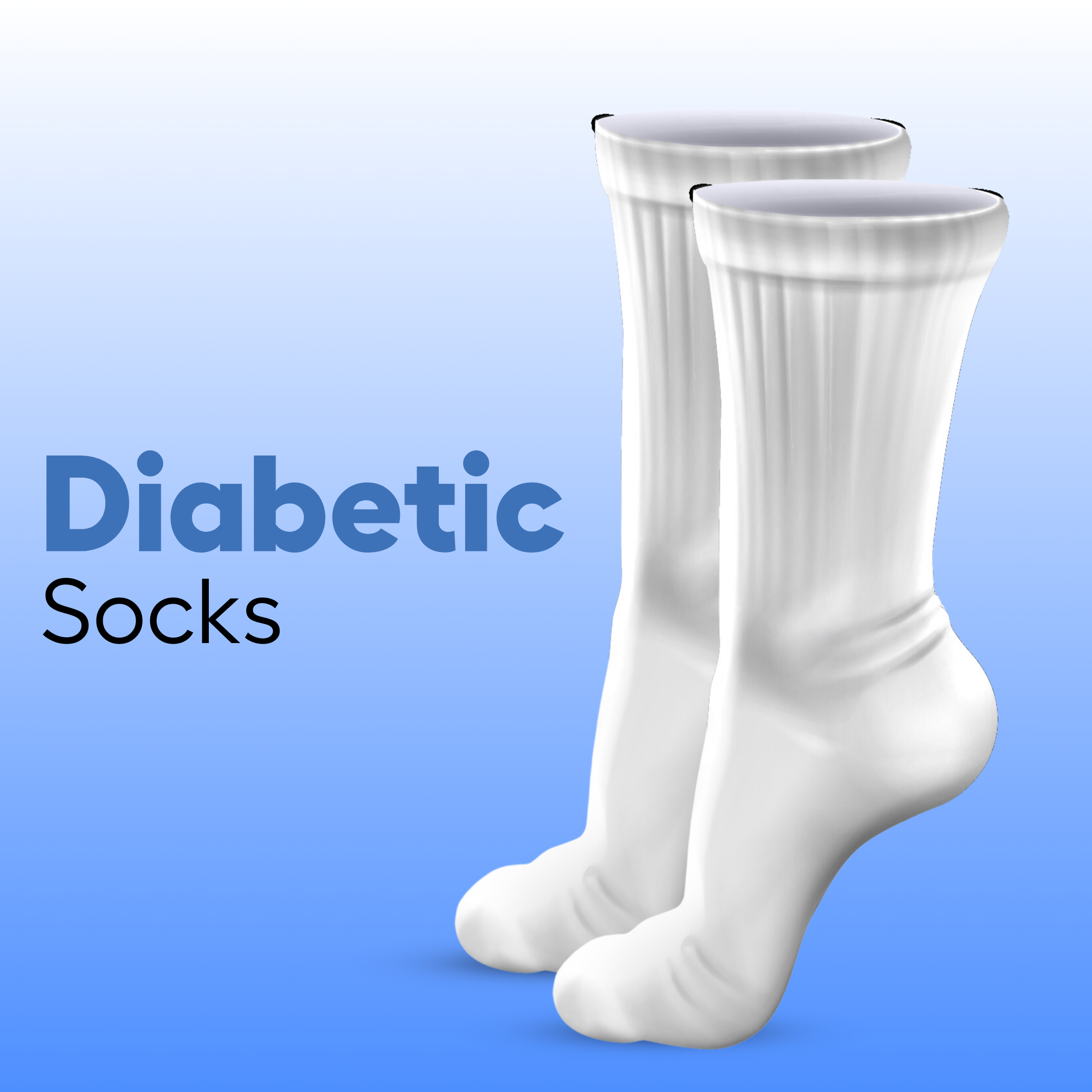 Helios Diabetic Socks for Men Women Recommended for Diabetic Hypertensives Sensitives Feet || Ultra-Soft Cushioned Sole|Prevents Injuries&Blisters || Unisex,Free Size || White Color 1Pair.