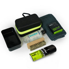 Helios On-The-Go Sneaker Cleaning Kit with 100 ml Waterproofer | Travel Shoe Care Kit included 150 ml Cleaner, 5 Wipes, Cleaning Brush, Microfiber Cloth & Water Bowl