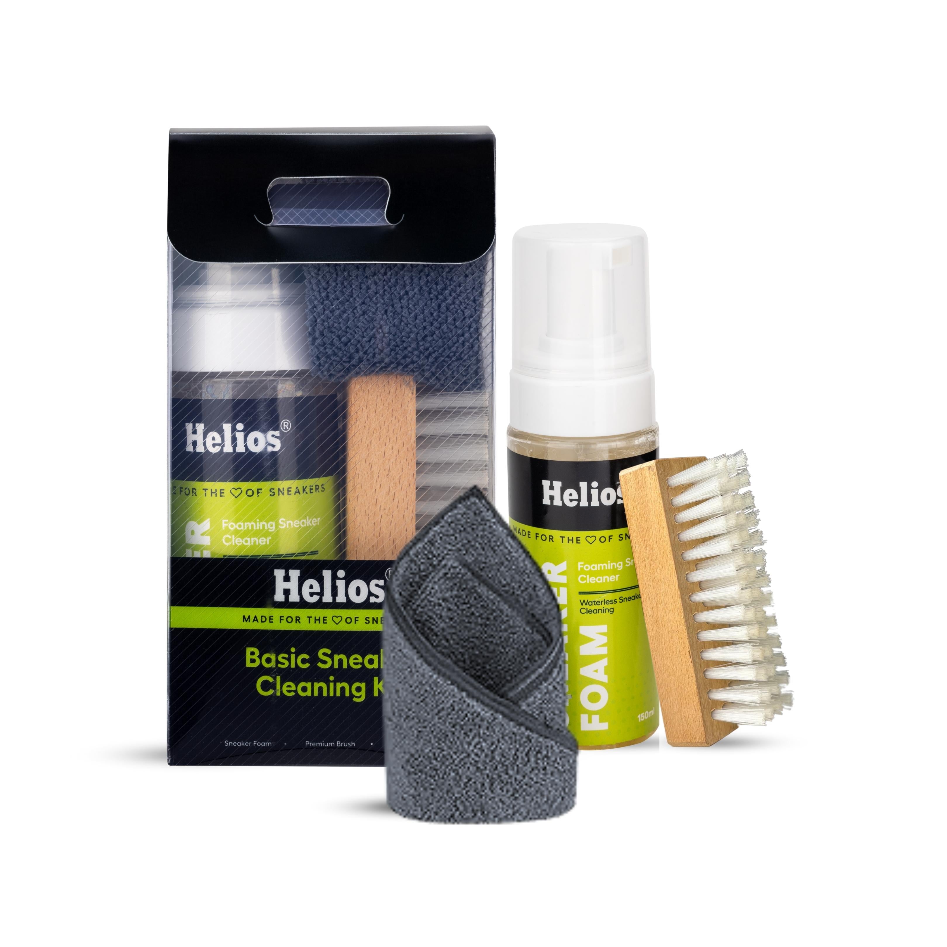 Helios Basic Sneaker Shoe Cleaning Kit with Microfiber Towel.