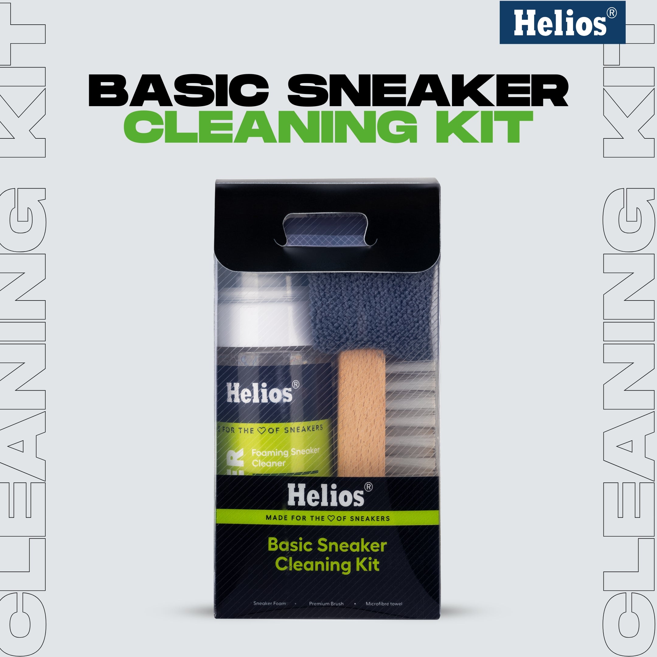 Helios Basic Sneaker  Shoe Cleaning Kit with Microfiber Towel ||Sneaker Cleaning Solution with 150ML ||Shoe Brush || Sports Shoe Cleaner ||Shoe Cleaner ||White Shoes Cleaner