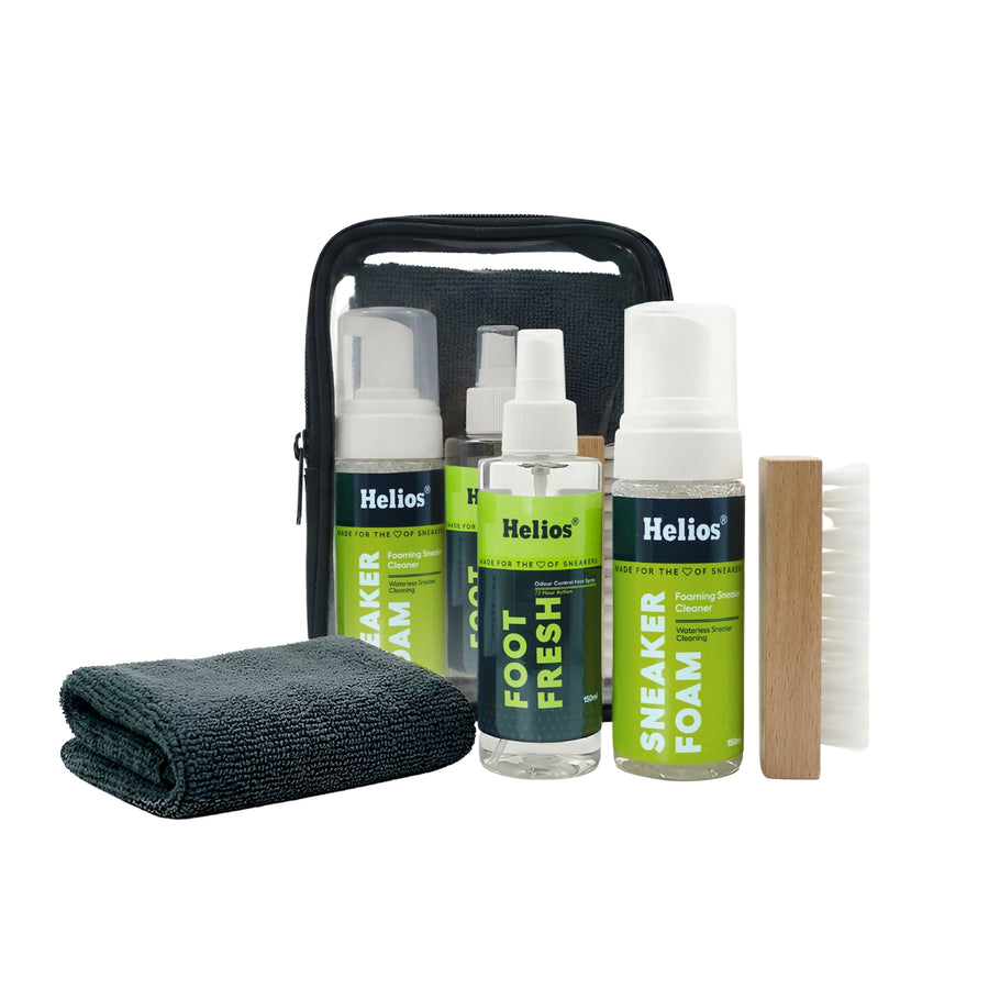 Helios Advanced Sport & Sneaker Cleaner Kit with Micro Fiber Cloth & Foot fresh.