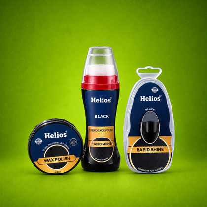 Helios 3-in-1 Shoe Care Combo – Liquid Polish, Wax Polish & Rapid Shine