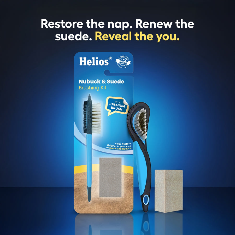 Helios Shoe Cleaning Kit with Eraser Block and suede leather brush, Safe for Suede, Nubuck, Leather