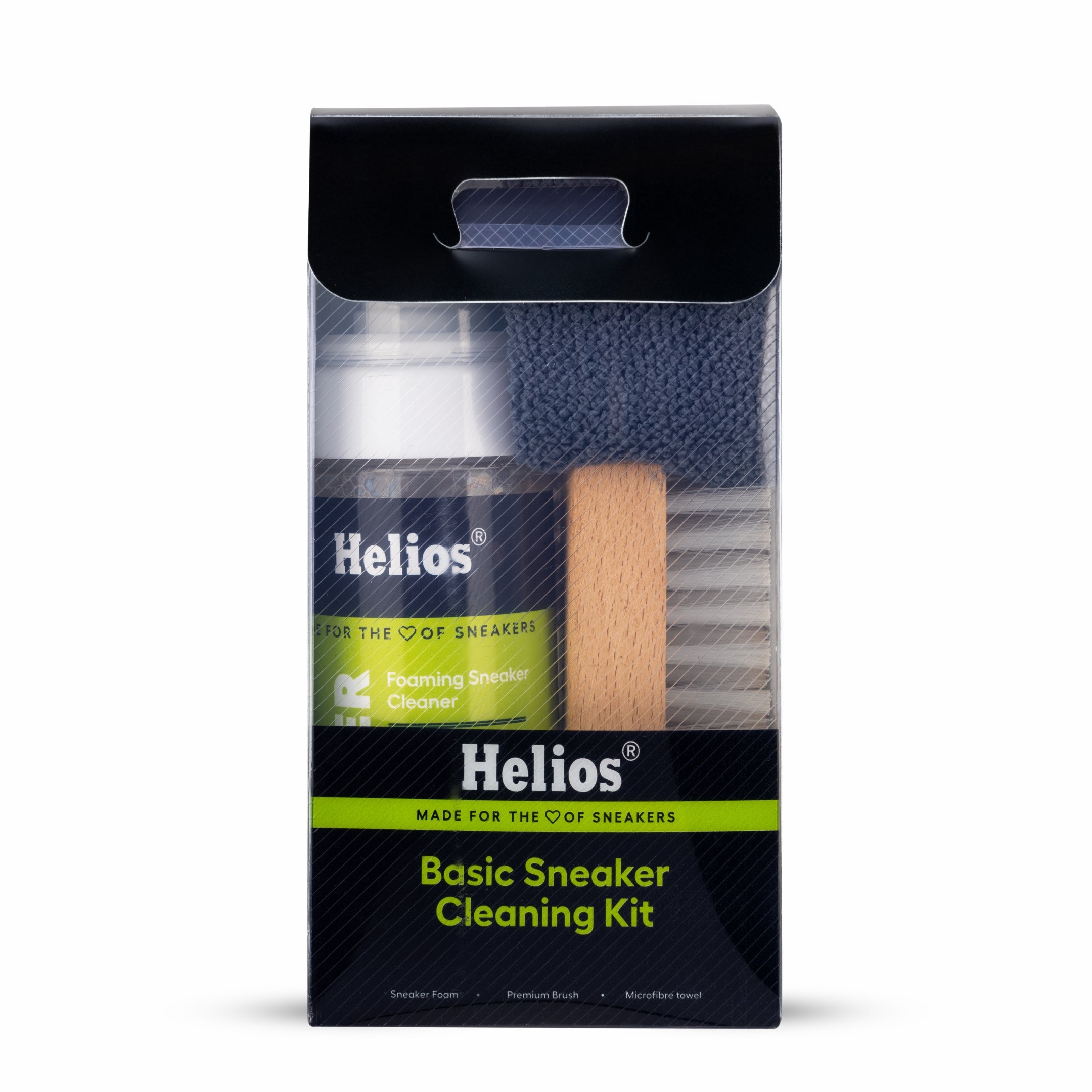 Helios Basic Sneaker Shoe Cleaning Kit with Microfiber Towel.