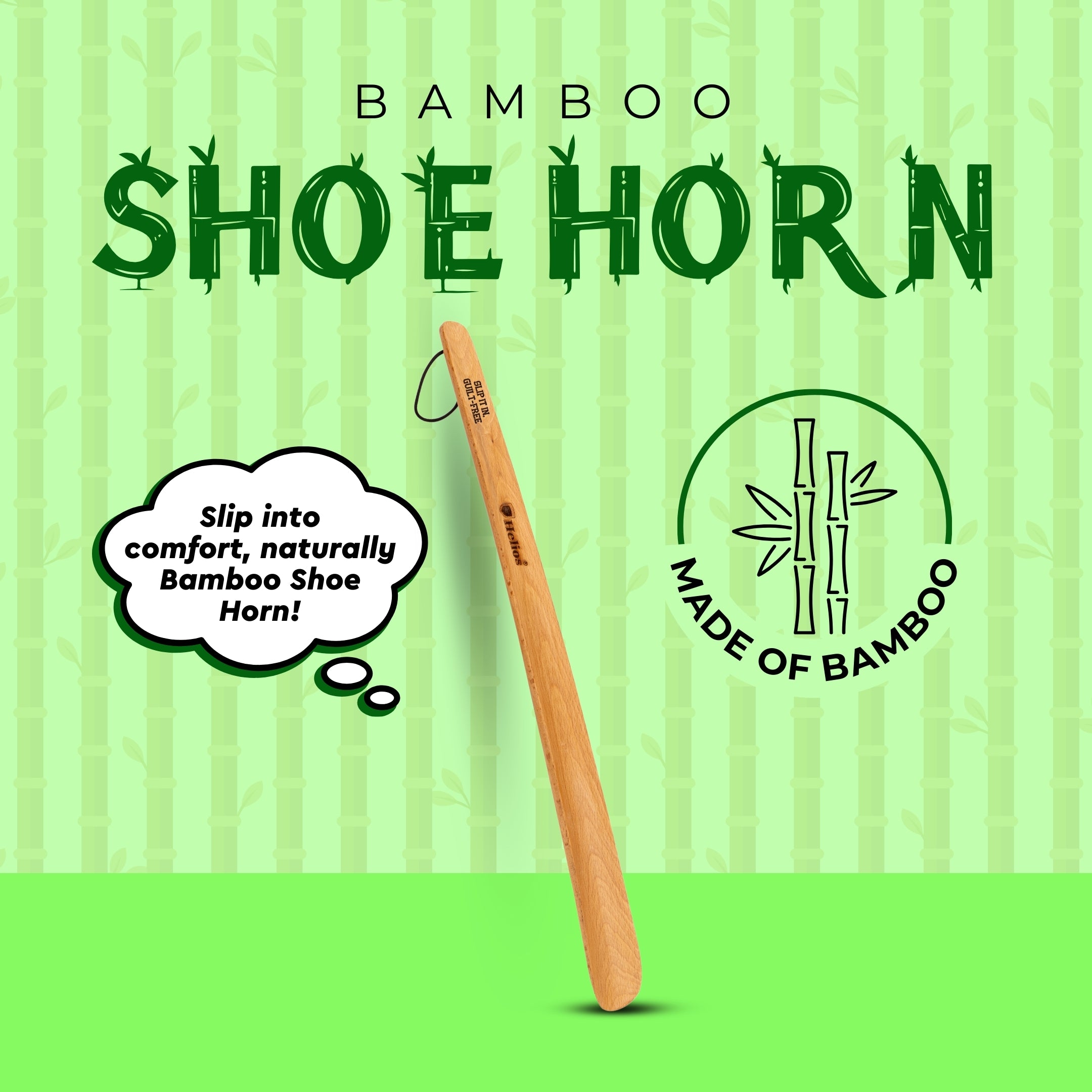 Helios Bamboo Shoe Horn - 19 Inch