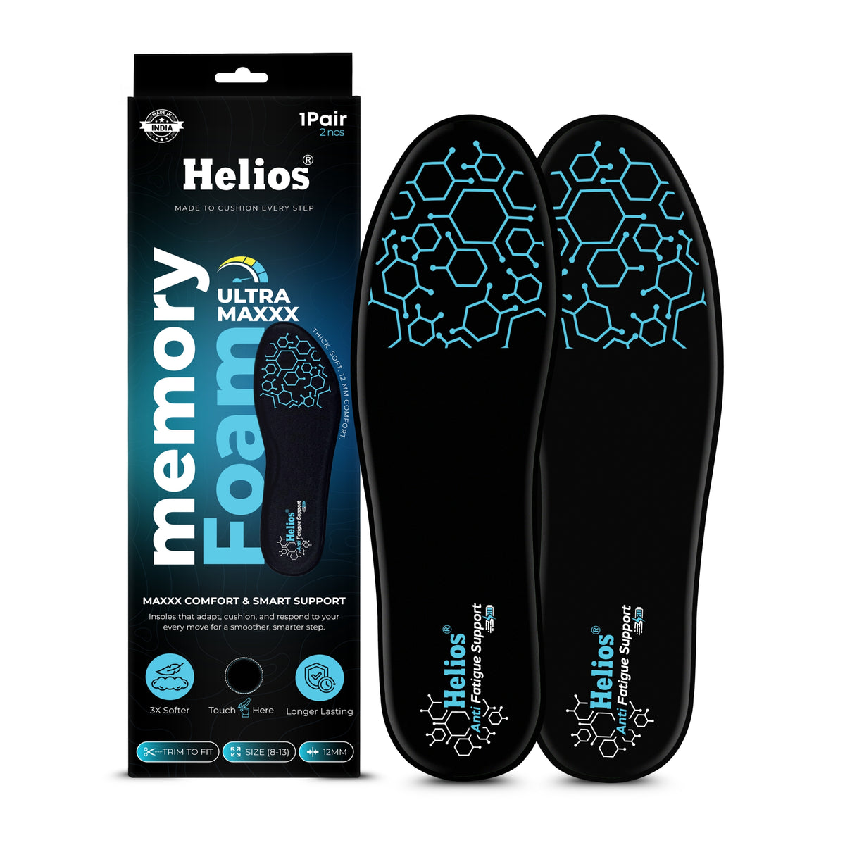 Helios Memory Foam Ultra Max Insole | Trim to Fit Shoe Inserts