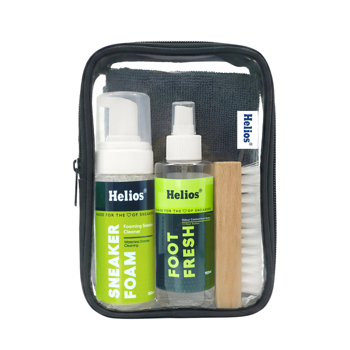 Helios Advanced Sport & Sneaker Cleaner Kit with Micro Fiber Cloth & Foot fresh.