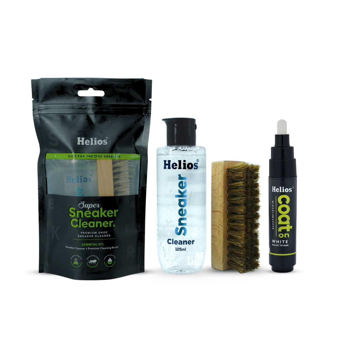 Helios Super Sneaker Cleaner Kit 125 ml with Helios Midsole Sneaker Marker (White)