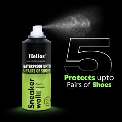 Helios 100 ml Sneaker Wall Waterproof Spray + 150 ml Sports & Sneaker Shoe Care Kit with Wooden Brush | Shoe Protection & Cleaning Combo