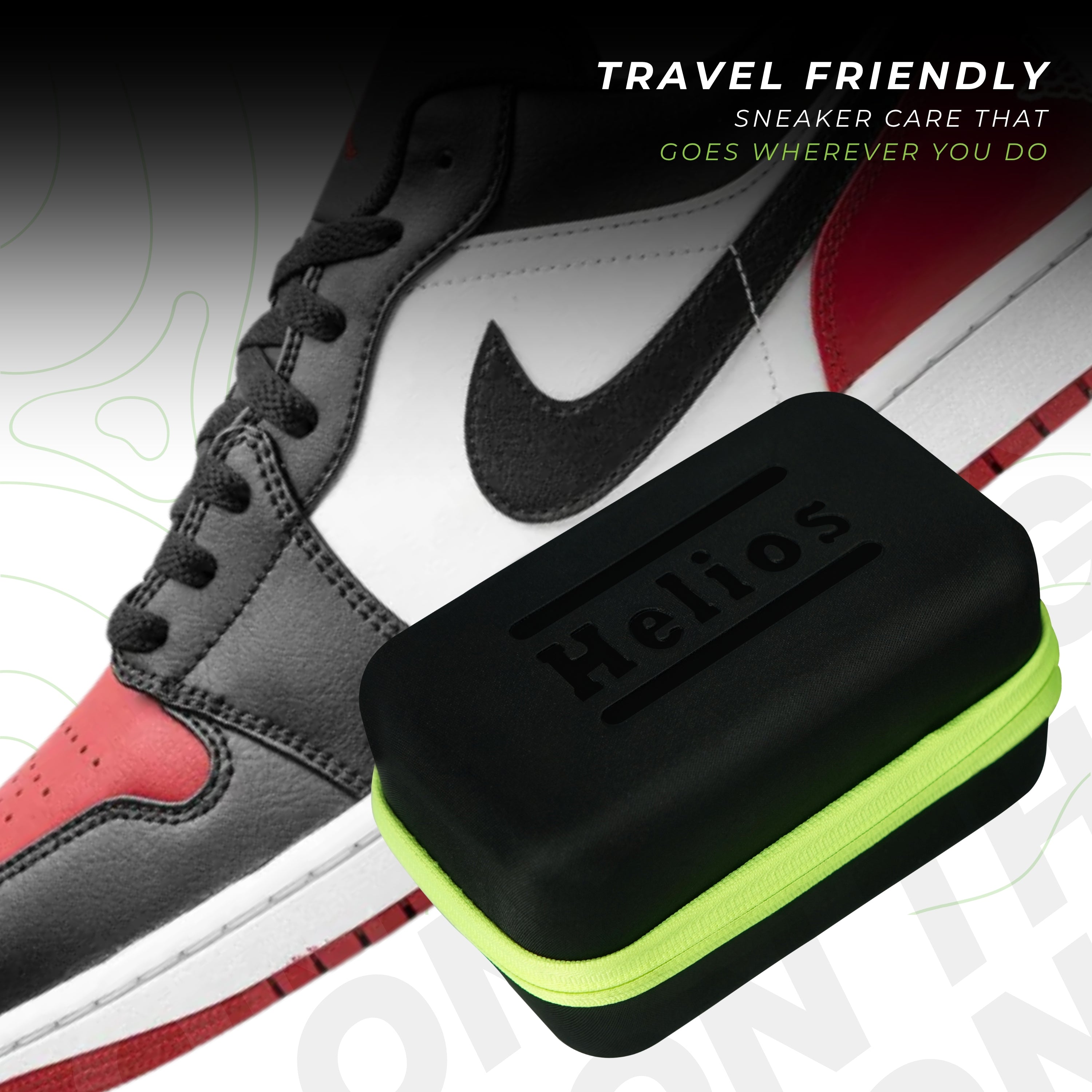 Helios On-The-Go Sneaker Cleaning Kit with 100 ml Waterproofer | Travel Shoe Care Kit included 150 ml Cleaner, 5 Wipes, Cleaning Brush, Microfiber Cloth & Water Bowl
