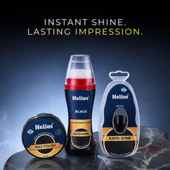 Helios 3-in-1 Shoe Care Combo – Liquid Polish, Wax Polish & Rapid Shine
