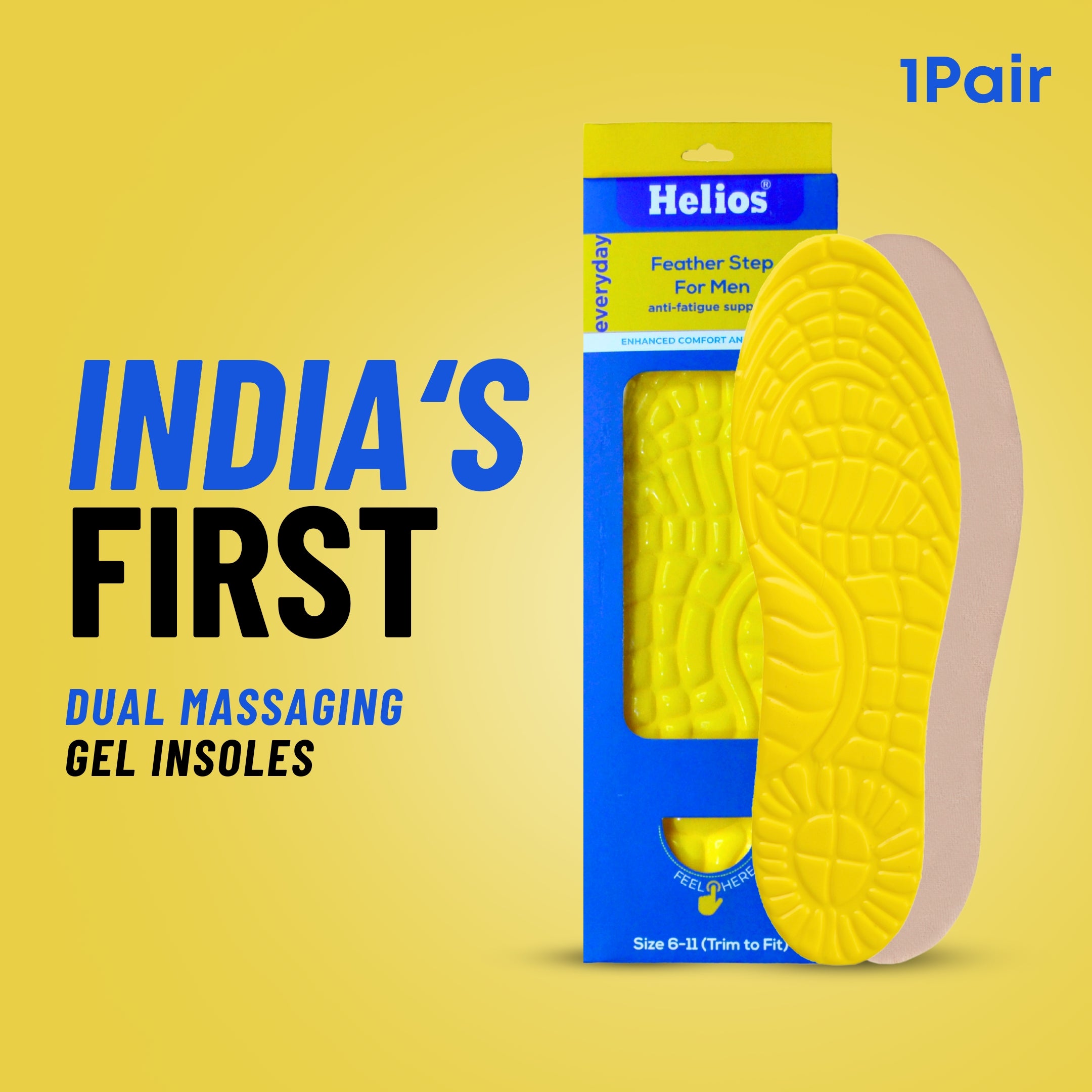 Helios Massaging Feather Gel insole (Trim To Fit Size 6-11)