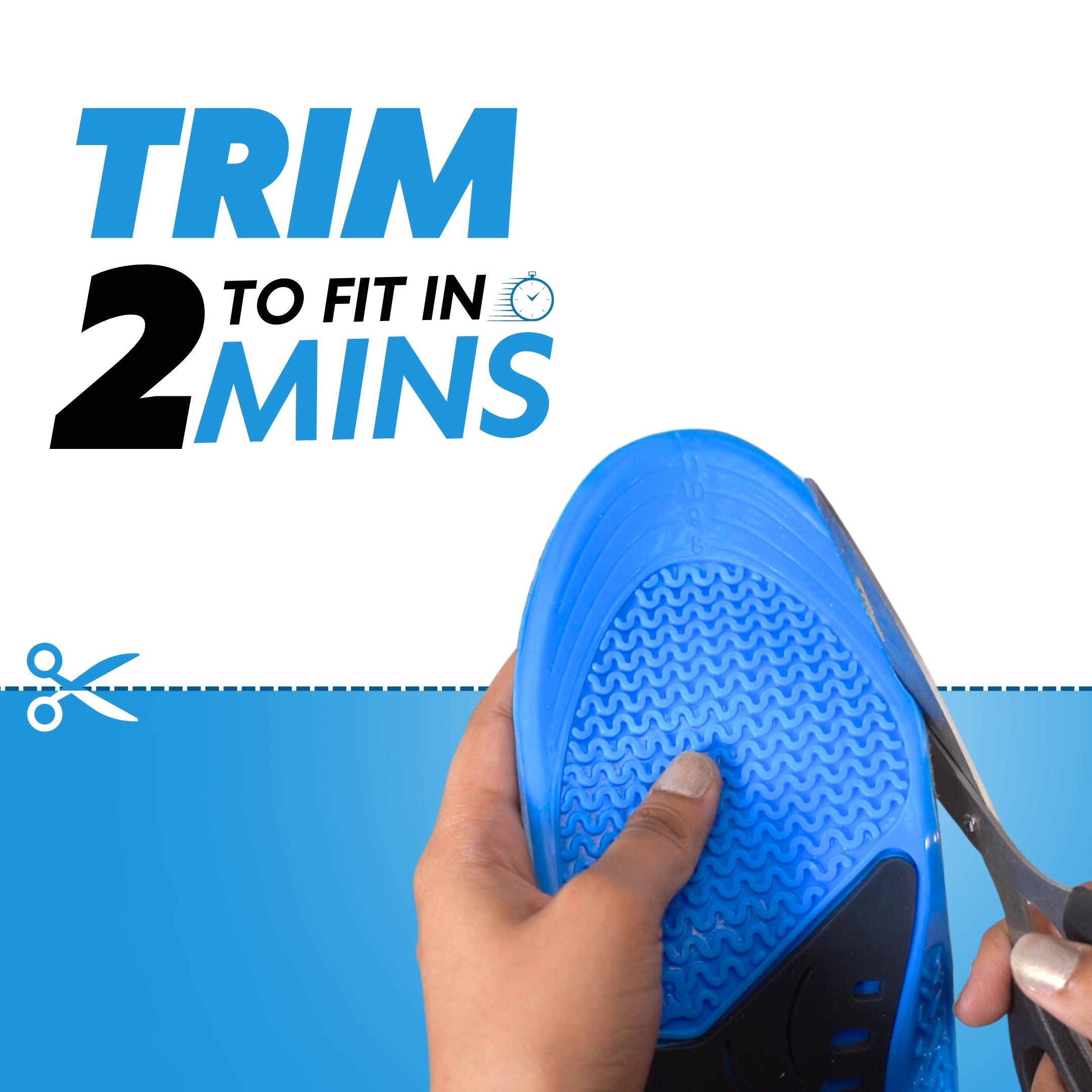 Dual Gelmax insole | India's number one insole for pain relief and comfort | Trim to fit | Size {8-12}