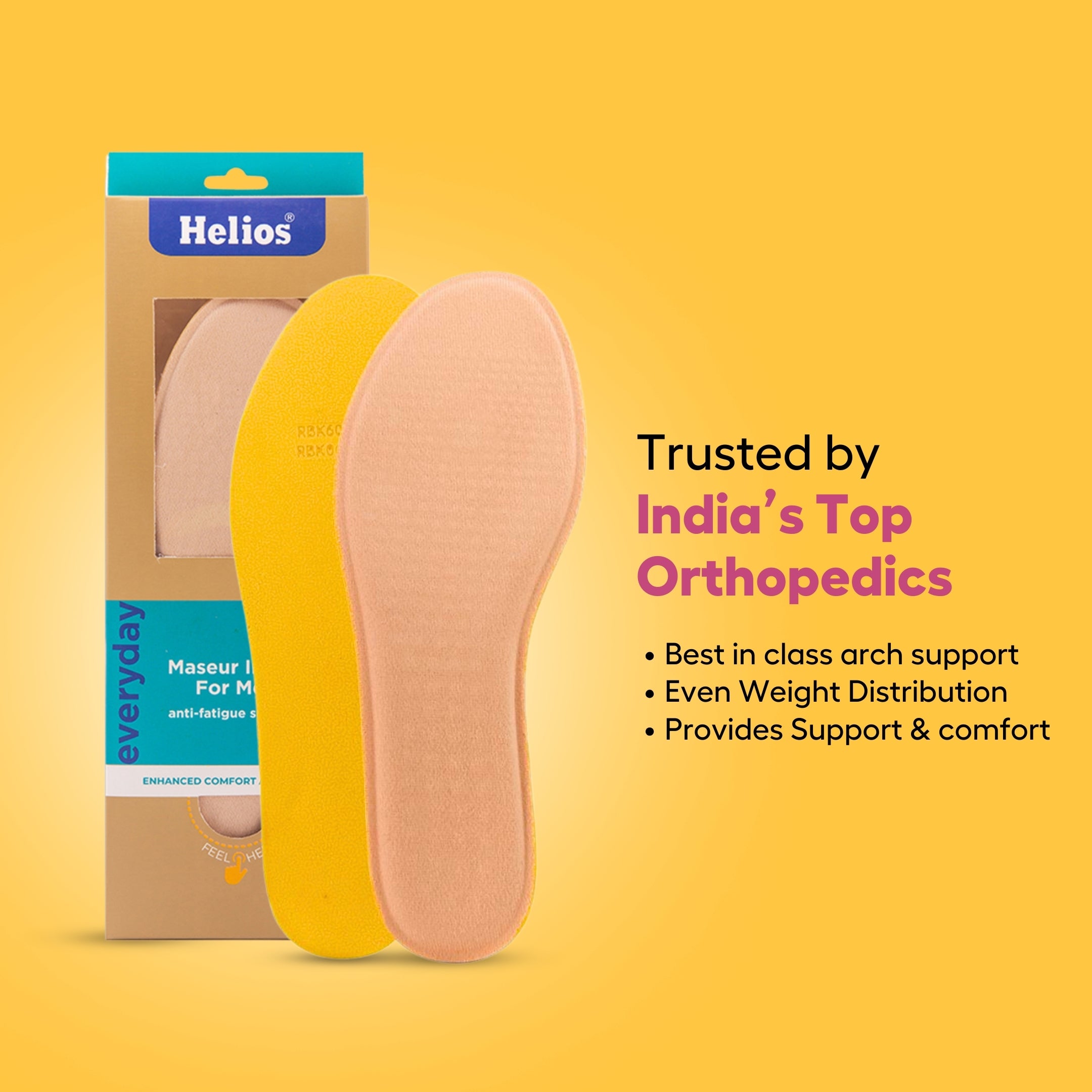 Helios Maseur Insole For Men - Size Trim To fit Size (6 to 11)