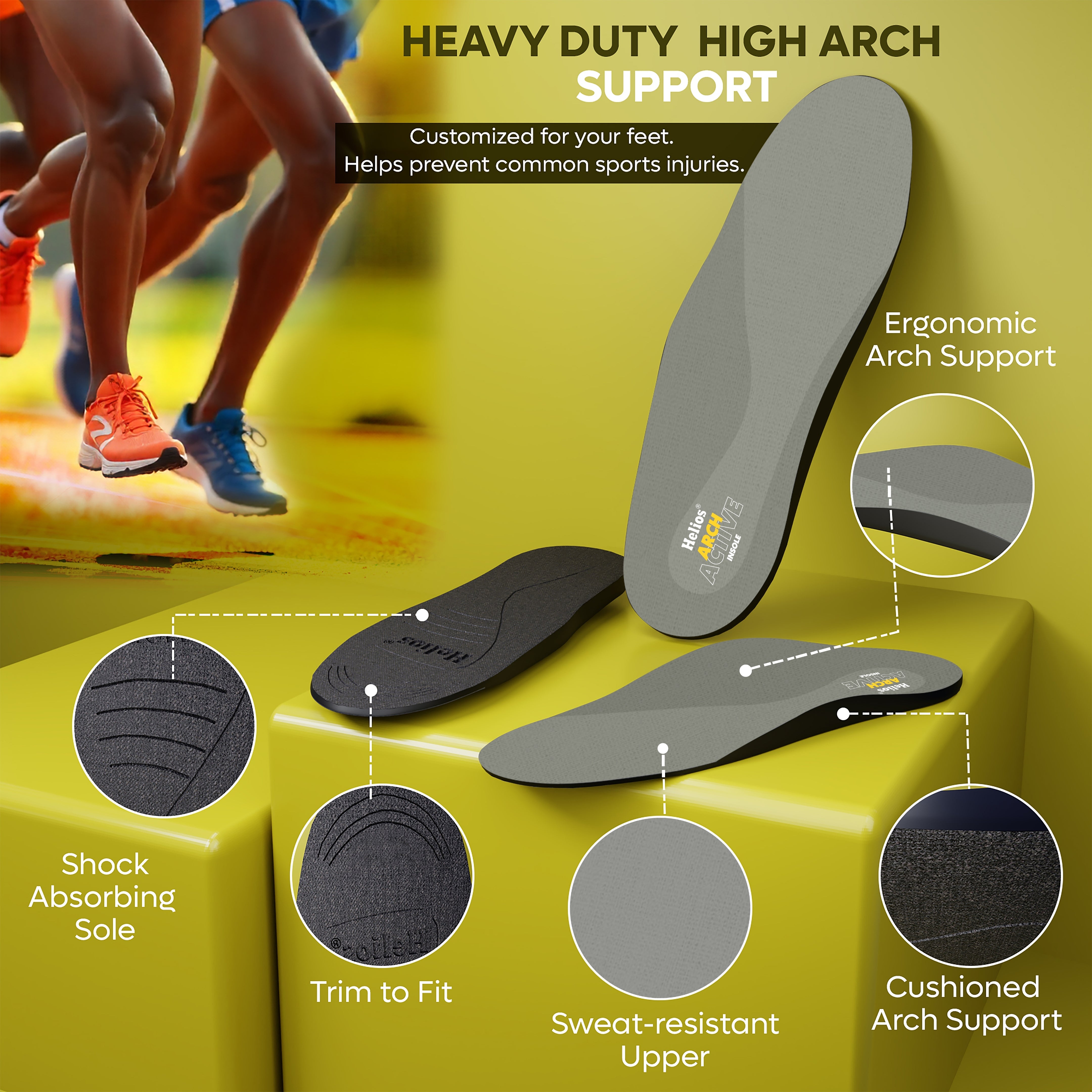 Helios Arch Active Insole (Trim to Fit) | Sizes 5–8 & 9–12