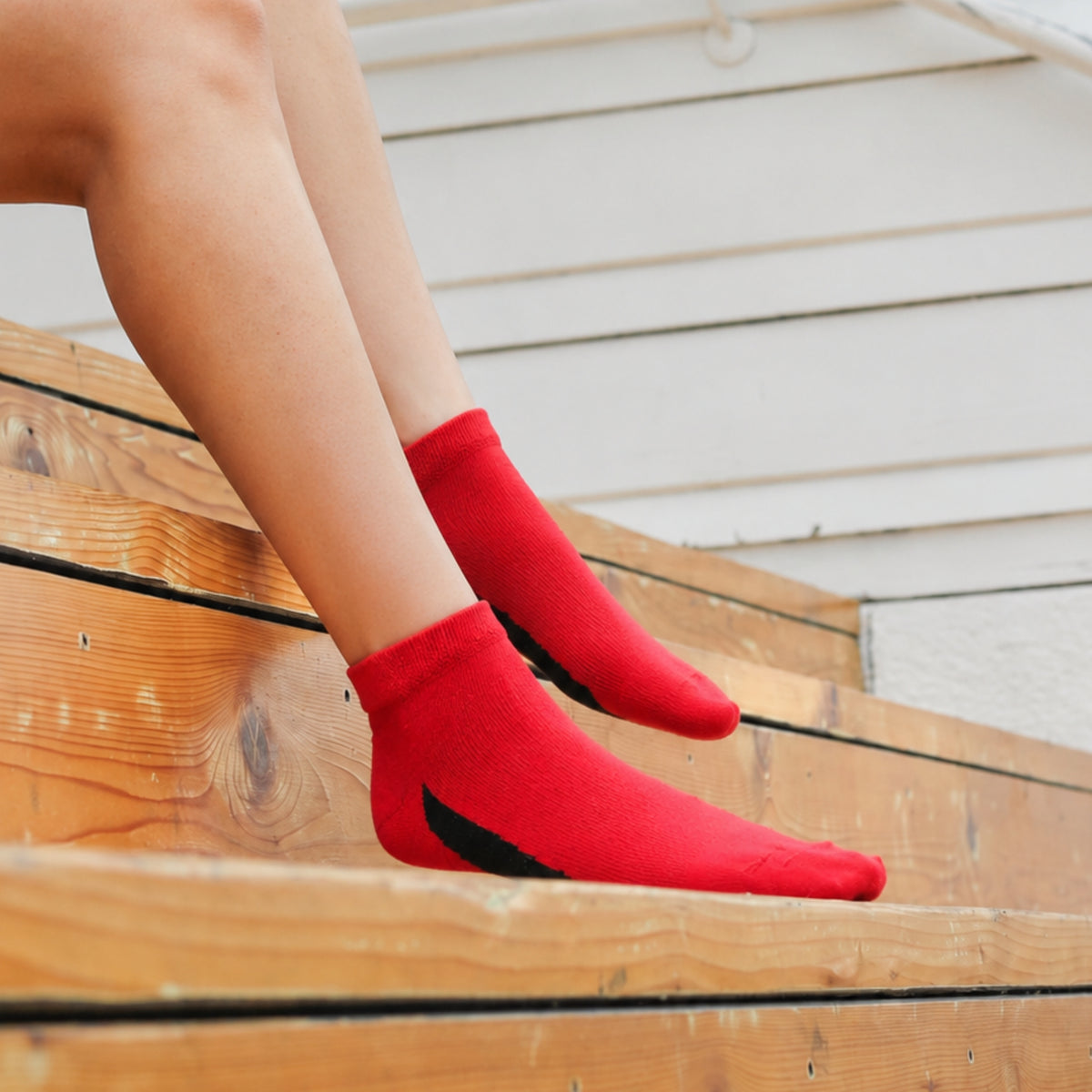Helios Pack of 3 Cotton Ankle Socks for Men & Women  | Red, White & Black
