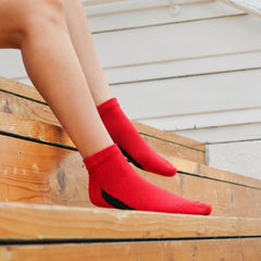 Helios Pack of 3 Cotton Ankle Socks for Men & Women  | Red, White & Black