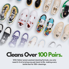 Helios Super Sneaker Cleaner Kit 125 ml with Microfiber Cleaning Cloth | Shoe Cleaning Kit with Microfiber Towel | Shoes Cleaner | Shoe Cleaning Solution with All Purpose Shoe Brush