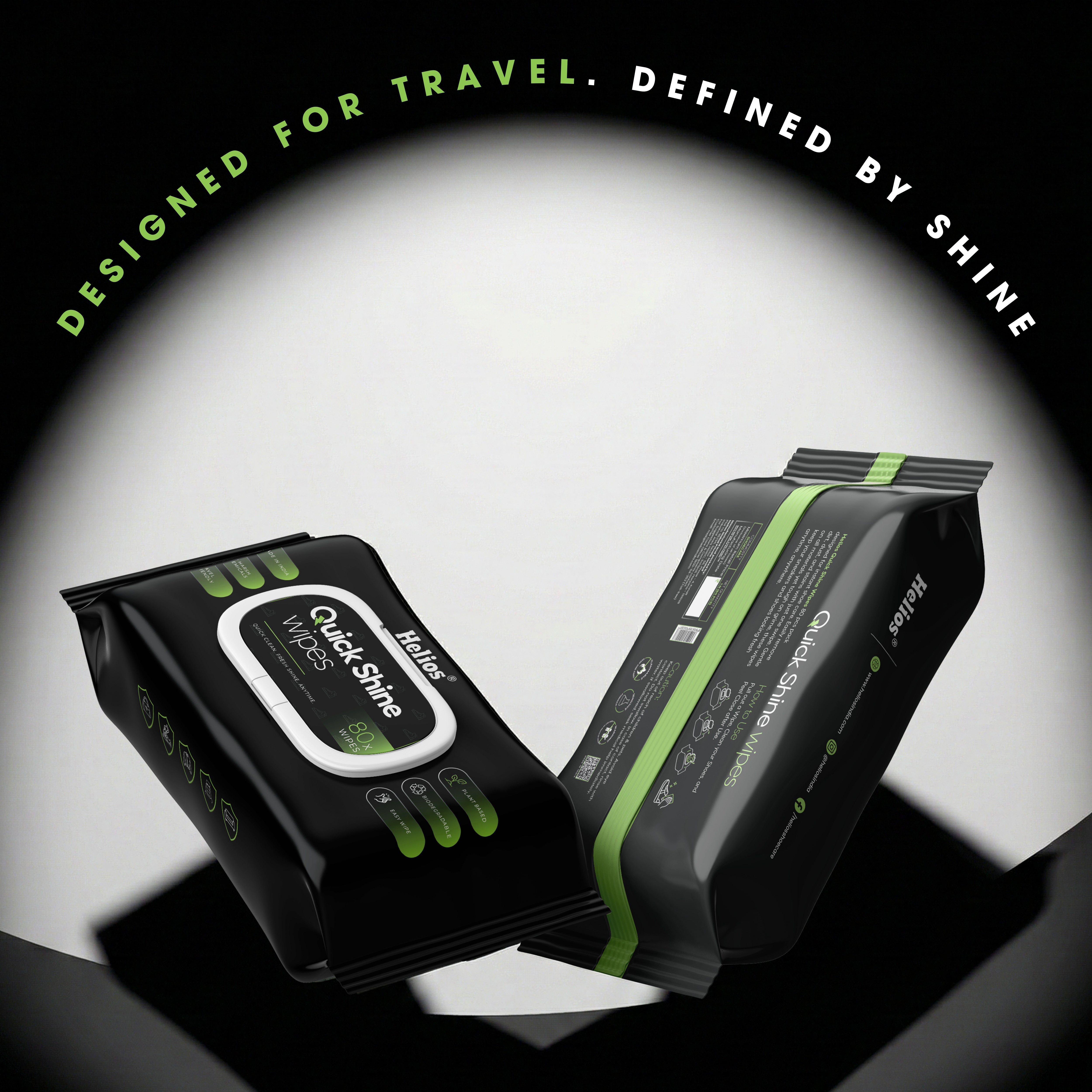 Helios Quick Shine Shoe Wipes Pack of 80