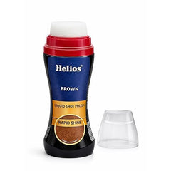 Helios Liquid Shoe Polish – Instant Shine & Color Restore for Leather Shoes | Black & Brown | Easy Sponge Applicator