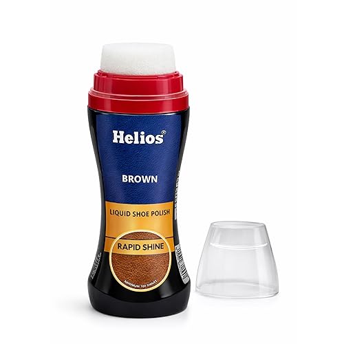 Helios Liquid Shoe Polish – Instant Shine & Color Restore for Leather Shoes | Black & Brown | Easy Sponge Applicator