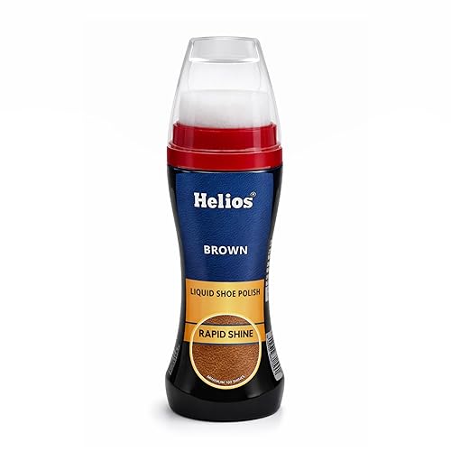 Helios Liquid Shoe Polish – Instant Shine & Color Restore for Leather Shoes | Black & Brown | Easy Sponge Applicator