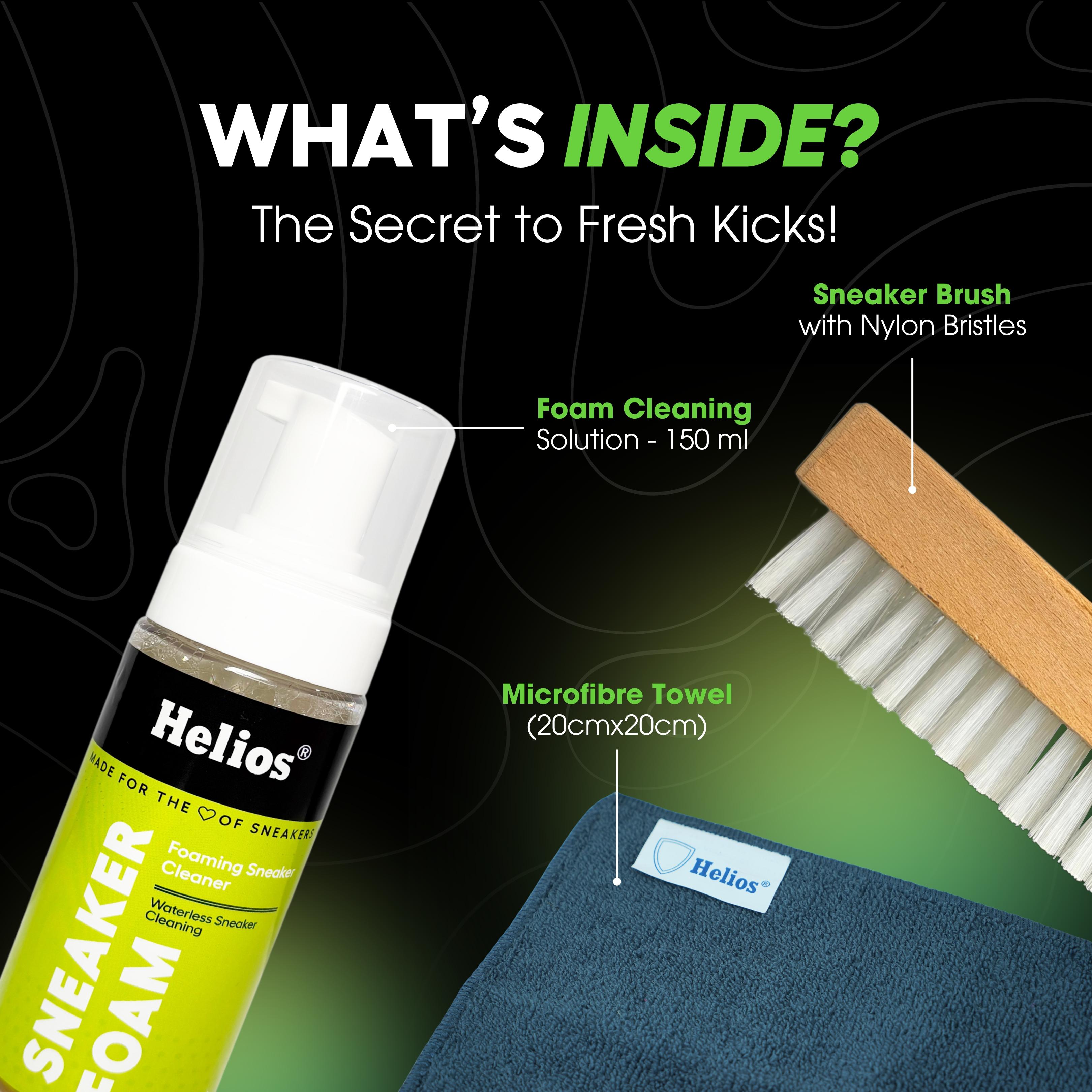 Helios Basic Sneaker Shoe Cleaning Kit with Microfiber Towel.