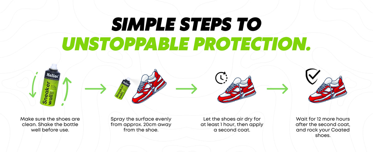 Helios Sneaker Wall Protect Spray | Water & Stain Barrier for Shoes | Shoe Water Proofer Spray | Available in 100 ml & 150 ml Sizes — product feature 6