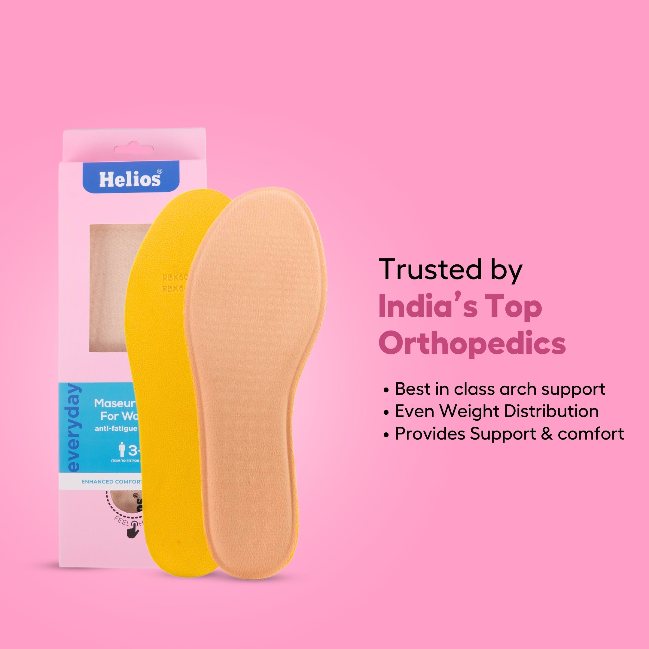 Helios Maseur Insole for Women (TRIM TO FIT SIZE 3-8)