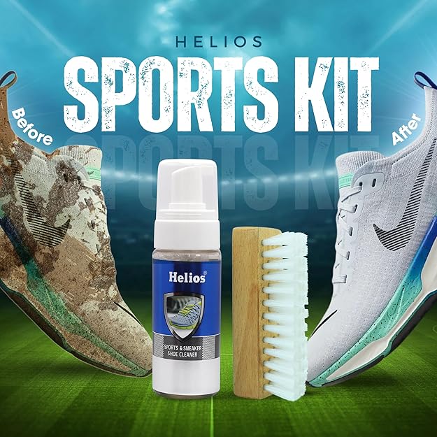 Helios Sneaker Cleaning Kit | Shoe Cleaner with Brush for White Shoes & Sports Shoes