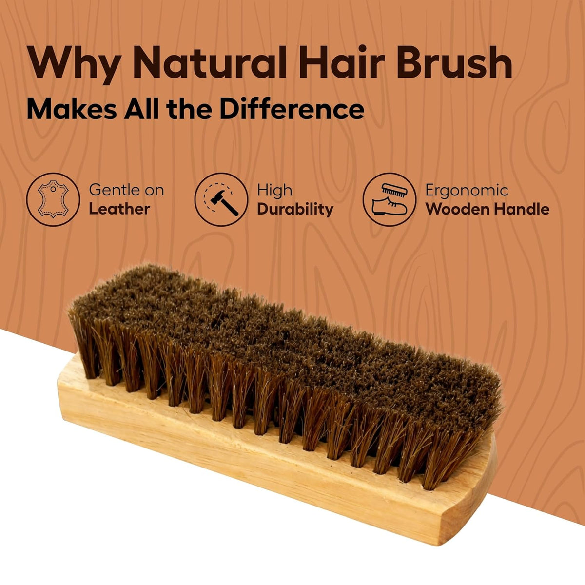 Helios Natural Hair Shoe Brush 6 Inch for Leather Shoes.