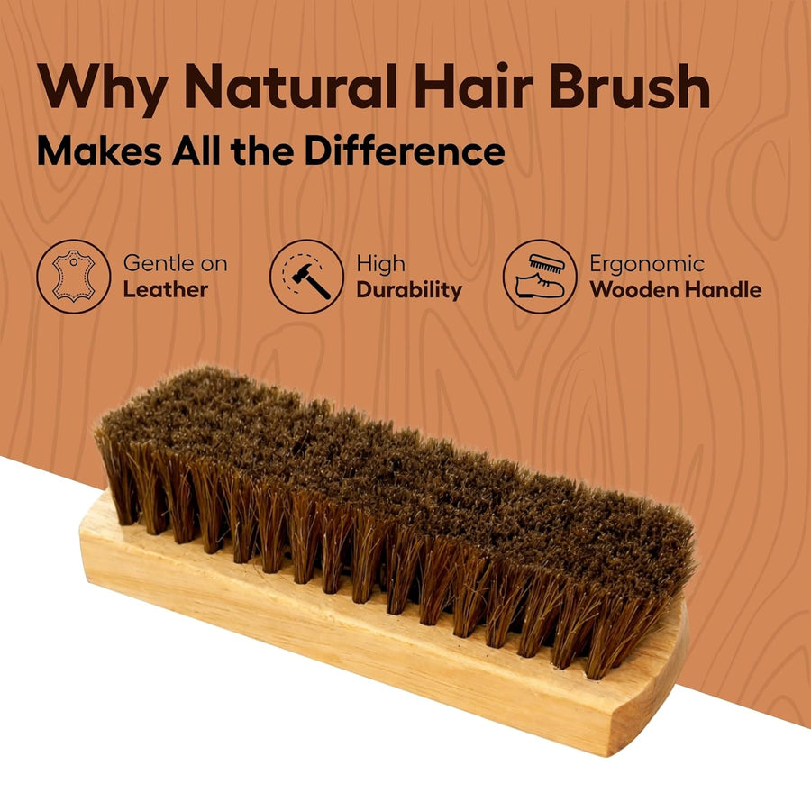 Helios Natural Hair Shoe Brush 6 Inch for Leather Shoes.