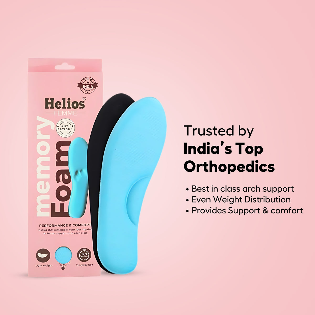 Helios Memory Foam INSOLE for Ladies  - Size 3-8